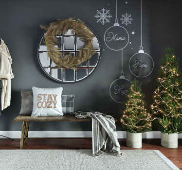 Pegatinas de navidad Adornos navideños personalizados - TenVinilo