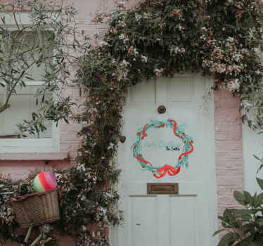 Božični venec božična nalepka - TenStickers