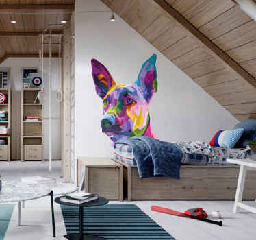 Vinilo decorativo podenco poligonal - TenVinilo