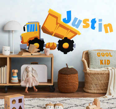 Gepersonaliseerde kiepwagen sticker - TenStickers