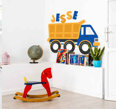 Naamsticker vrachtauto met kiepwagen - TenStickers