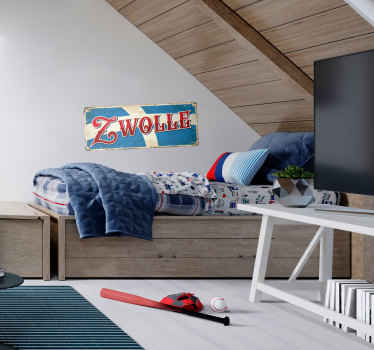 Sticker van Zwolle met vlag - TenStickers