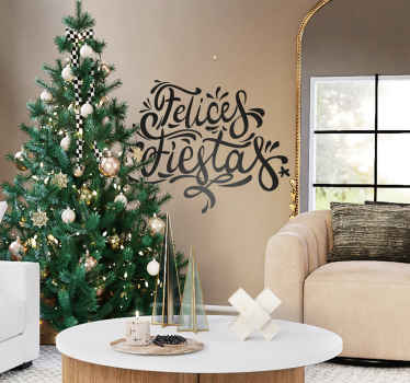 Vinilo de Navidad felices fiestas - TenVinilo