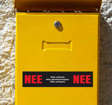 Postbus sticker met nee nee - TenStickers