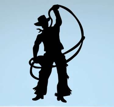 Silouhette Cowboy Wandtattoo - TenStickers