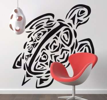 Tribal Turtle Wall Sticker - TenStickers