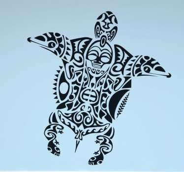 Maori Turtle Wall Sticker - TenStickers