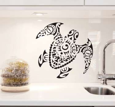 Cool Maori Turtle Wall Decal - TenStickers