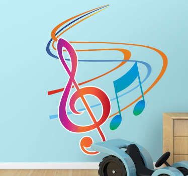 Farbige Notenlinien Aufkleber - TenStickers