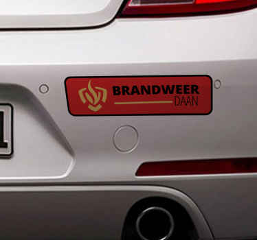 Naamsticker met brandweer logo - TenStickers