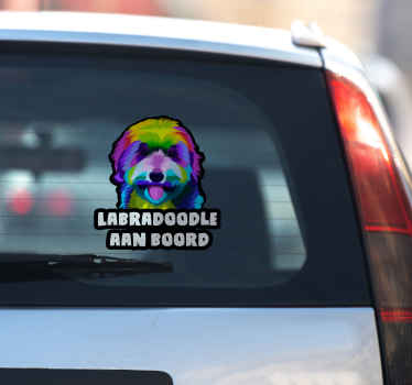 Kleurrijke labradoodle aanboord - TenStickers