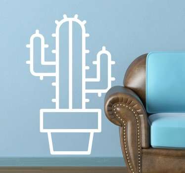 Cactus Drawing Sticker - TenStickers