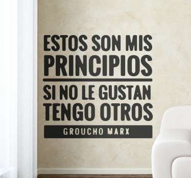 Vinilos de humor con una frase muy divertida de Groucho Marx, para cinéfilos amantes de los films clásicos.
