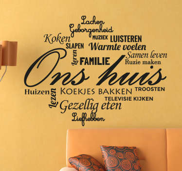 Ons huis familie collage muursticker - TenStickers