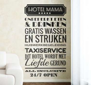 Hotel Mama Nederlands muursticker - TenStickers