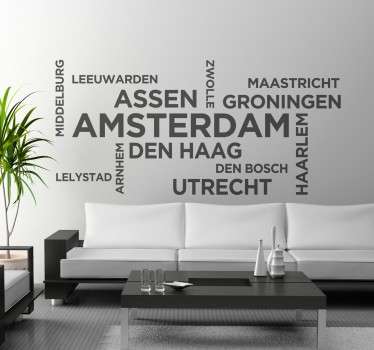 Sticker namen steden Nederland - TenStickers