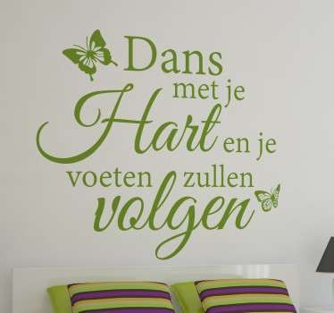 Dans met je hart vlinders muursticker - TenStickers