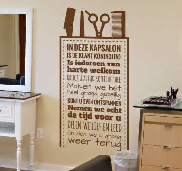 Kapsalon kapper tekst sticker - TenStickers