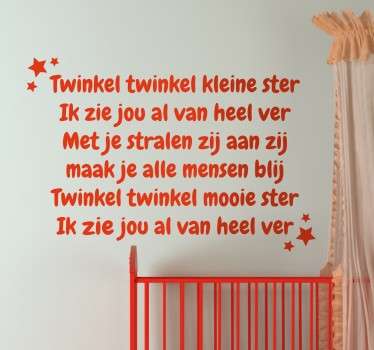Twinkel Twinkel ster kinderlied tekst sticker - TenStickers