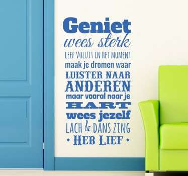 Inspiratie genieten motivatie tekst sticker - TenStickers
