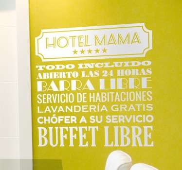 Vinilo decorativo Hotel Mama - TenVinilo