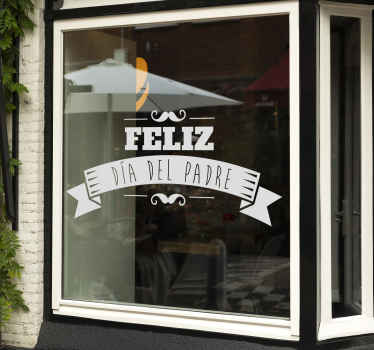Vinilo escaparate retro feliz día padre - TenVinilo