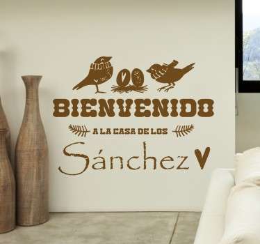 Vinilo personalizable bienvenido a la casa de - TenVinilo
