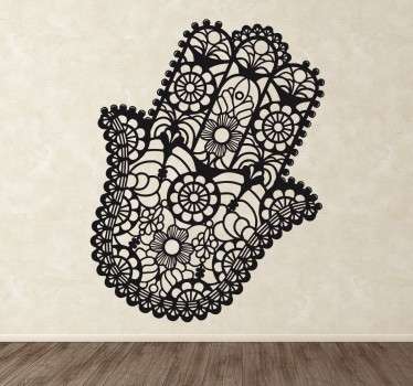 Floral Fatima Hand Sticker - TenStickers