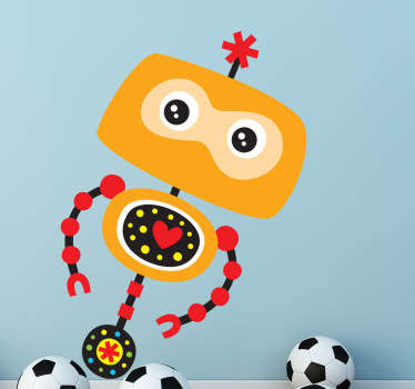 Sticker enfant robot jaune - TenStickers