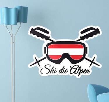 Wandtattoo Ski die Alpen - TenStickers