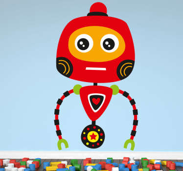 Sticker enfant robot rouge - TenStickers