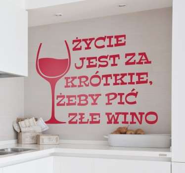 Naklejka z napisem Życie jest za krótkie - TenStickers