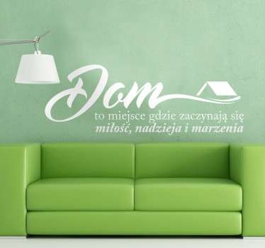 Naklejka na ściane z napisem dom - TenStickers