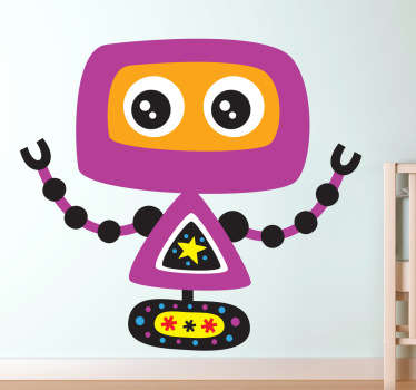 Violetter Roboter Aufkleber - TenStickers