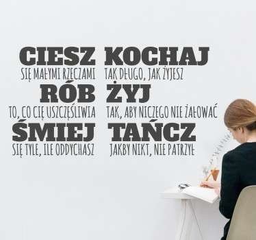 Naklejka na ścianę z motywacyjnym napisem - TenStickers