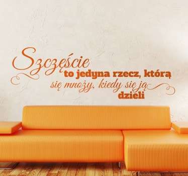Naklejka cytat na ścianę polski - Tenstickers