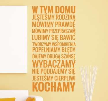 Naklejka z napisem W tym domu jesteśmy... - TenStickers