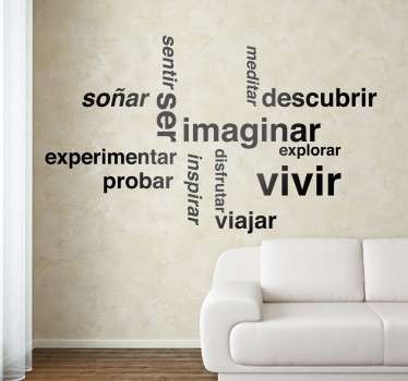 Vinilo decorativo textos sueños apaisado - TenVinilo