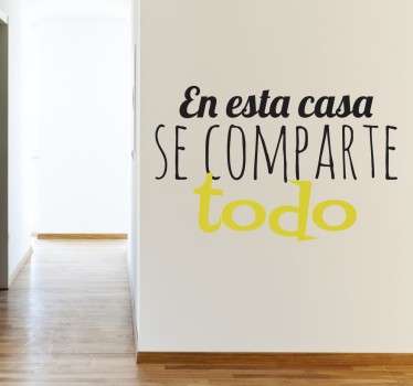 Vinilo decorativo compartir - TenVinilo