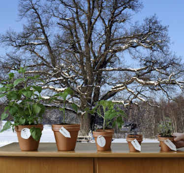 Vinter træ vægmaleri - TenStickers