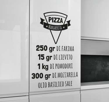Wall sticker ricetta Pizza Margherita - TenStickers