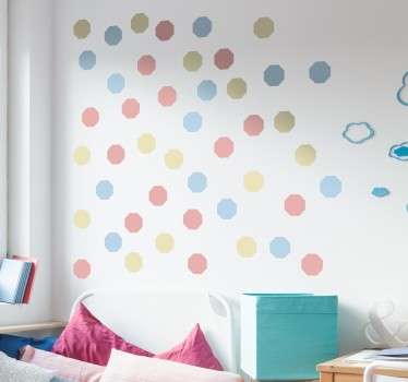 Pastel Octagonal Shapes Sticker - TenStickers