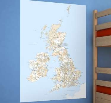 Vinilo decorativo mapa Gran Bretaña - TenVinilo