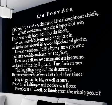 On Poet-Ape Wandtattoo - TenStickers