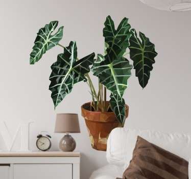 Geometric Plant Plot Sticker - TenStickers