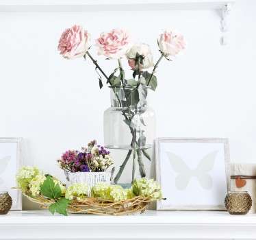 Vinil decorativo jarra de cristal e rosas - TenStickers