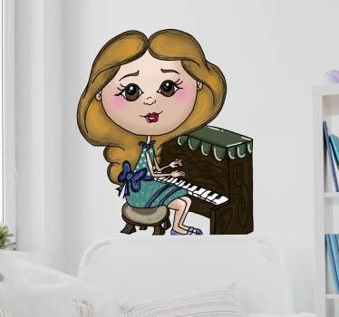 Adesivo per bambini pianista - TenStickers