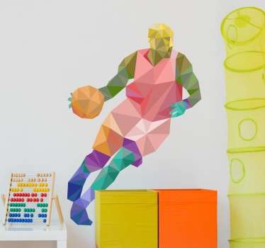 Naklejka na ścianę koszykarz origami - TenStickers