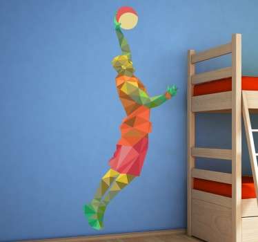 幾何学的なバスケットボールの選手のステッカー - TENSTICKERS