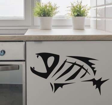 물고기 해골 스티커 - TenStickers